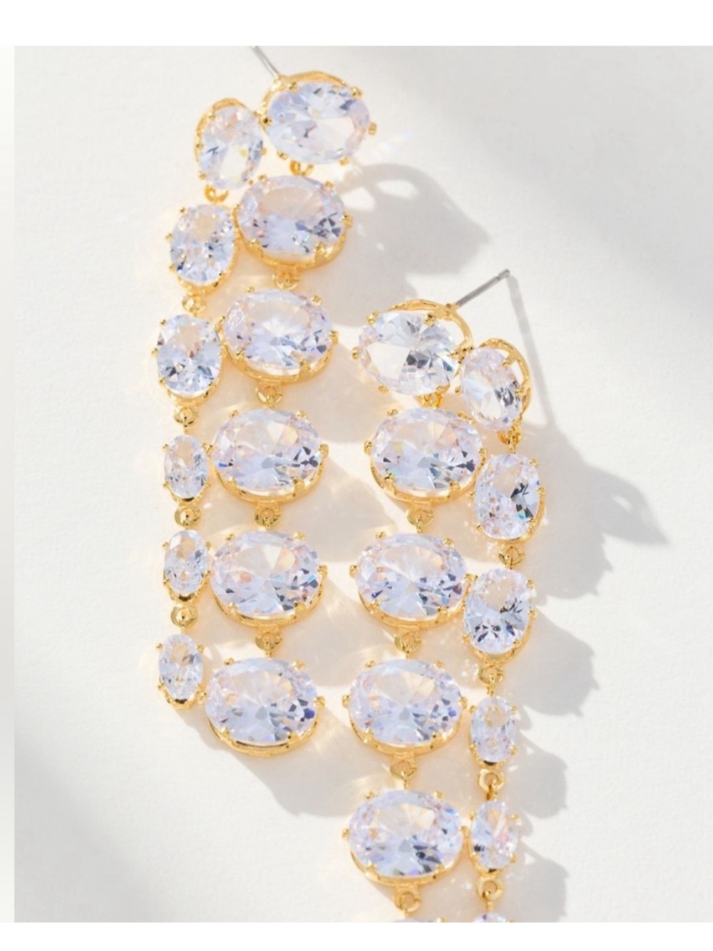 Anthropologie Parallel Crystal Drop Earrings